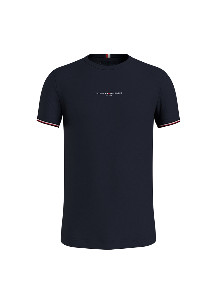 Tommy Hilfiger Bisiklet Yaka Mavi Erkek T-Shirt MW0MW32584DW5_4