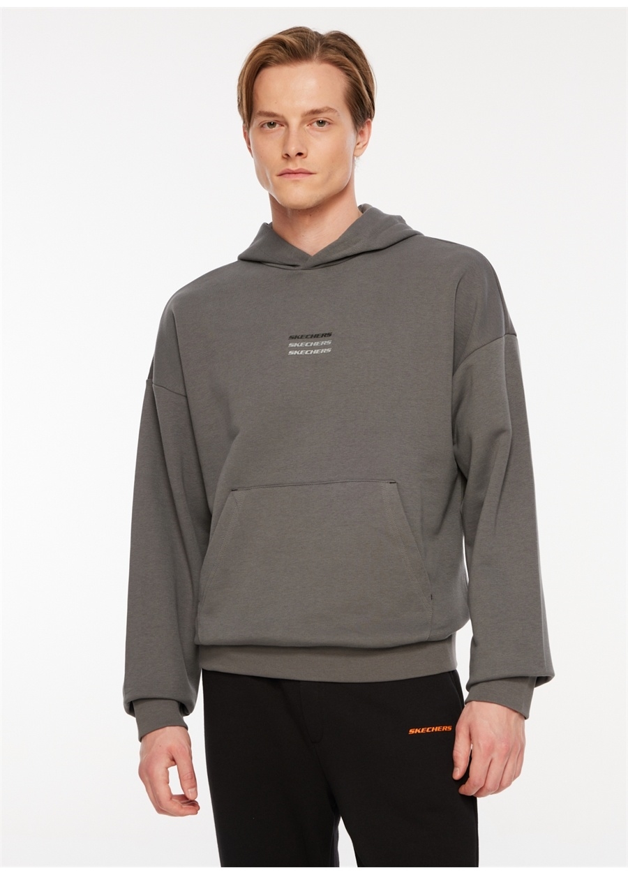 Skechers Gri Erkek Bisiklet Yaka Sweatshirt 32-040M_2