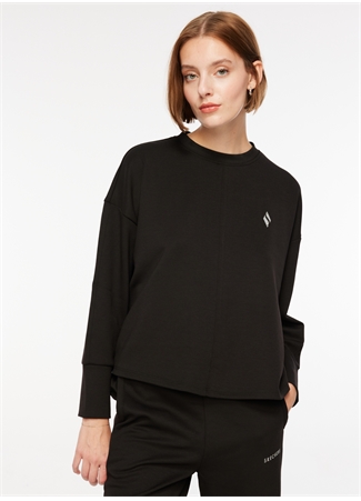 Skechers Siyah Kadın Bisiklet Yaka Sweatshirt Soft Touch Eco Crew Neck_1