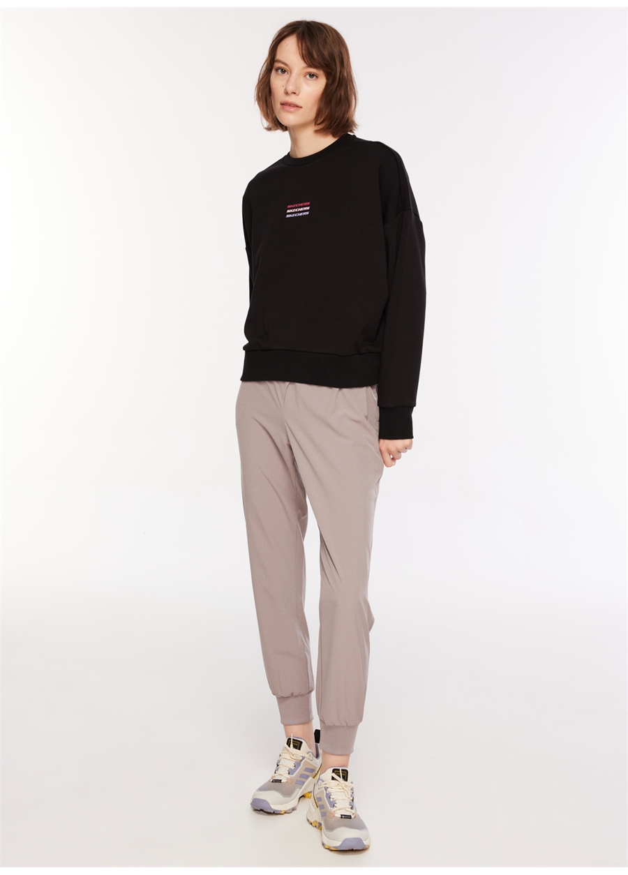 Skechers Siyah Kadın Bisiklet Yaka Sweatshirt 001W Essential Crew Neck_2