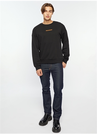 Skechers Siyah Erkek Bisiklet Yaka Regular Fit Sweatshirt 01M Essential Crew Neck