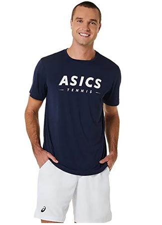 Asics Lacivert Erkek Klasik Yaka T-Shirt 2041A259-400 MEN COURT TENNIS GRAPH