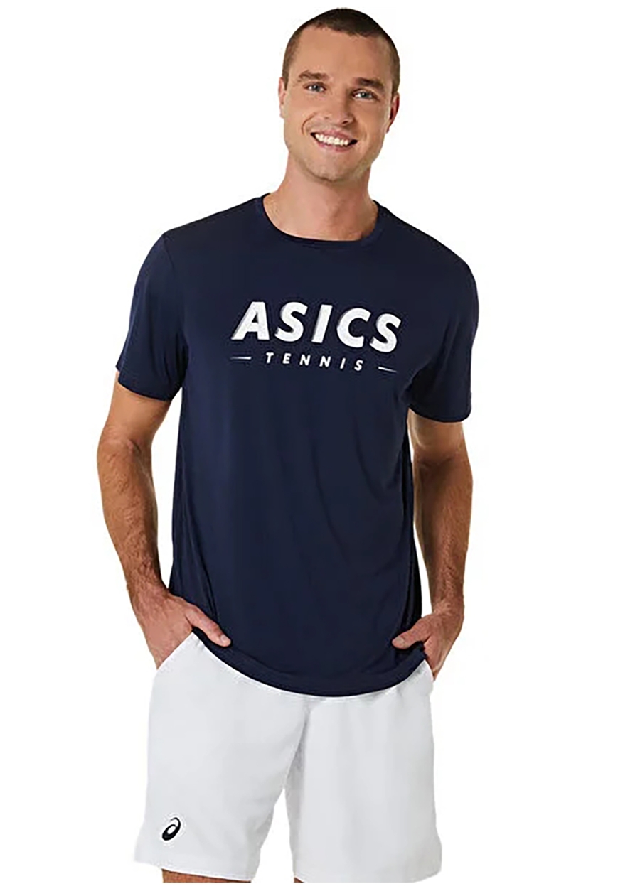 Asics Lacivert Erkek Klasik Yaka T-Shirt 2041A259-400 MEN COURT TENNIS GRAPH