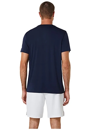 Asics Lacivert Erkek Klasik Yaka T-Shirt 2041A259-400 MEN COURT TENNIS GRAPH_1