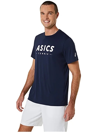 Asics Lacivert Erkek Klasik Yaka T-Shirt 2041A259-400 MEN COURT TENNIS GRAPH_2