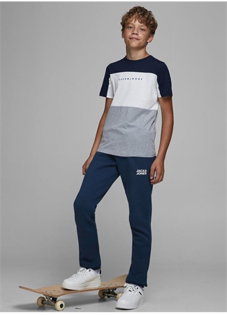 Jack & Jones Lacivert Erkek Çocuk Lastikli Bağlamalı Düz Eşofman Altı JPSTGORDON JJNEWSOFT SWEAT PANT NOO_0