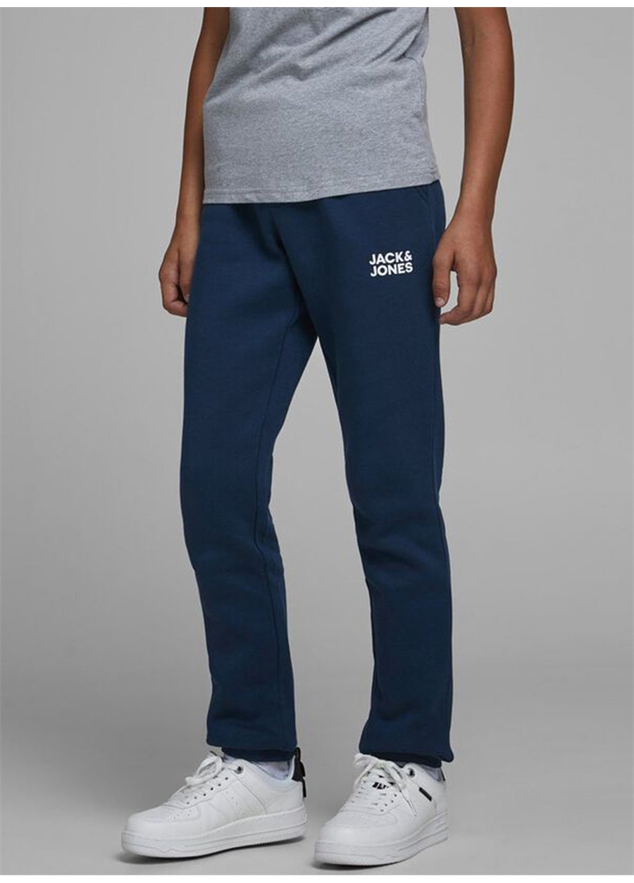 Jack & Jones Lacivert Erkek Çocuk Lastikli Bağlamalı Düz Eşofman Altı JPSTGORDON JJNEWSOFT SWEAT PANT NOO_1