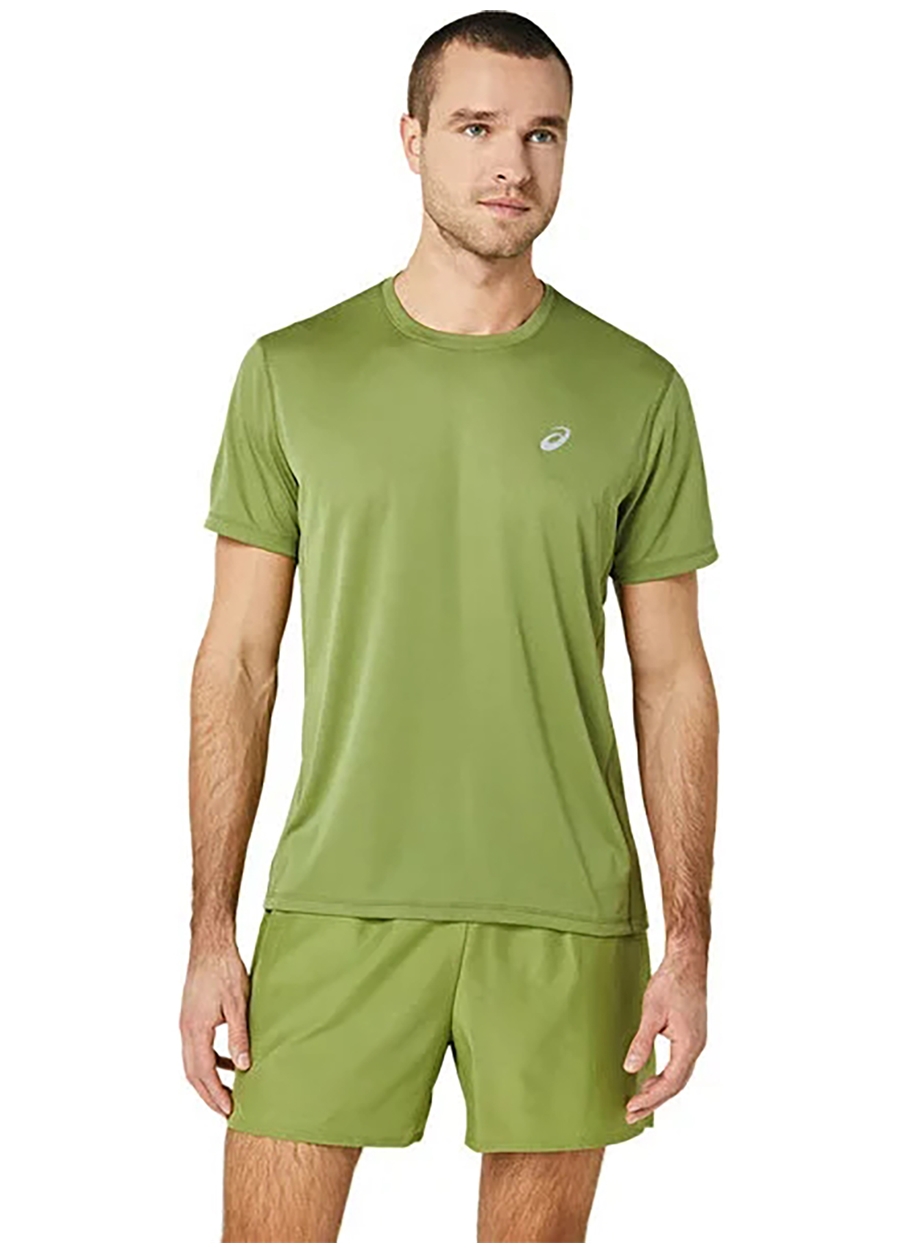 Asics Mavi - Yeşil Erkek Klasik Yaka T-Shirt 2011C757-300 KATAKANA SS TOP
