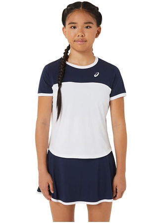 Asics Beyaz - Mavi Kadın T-Shirt 2044A039-102 TENNIS SS TOP_1