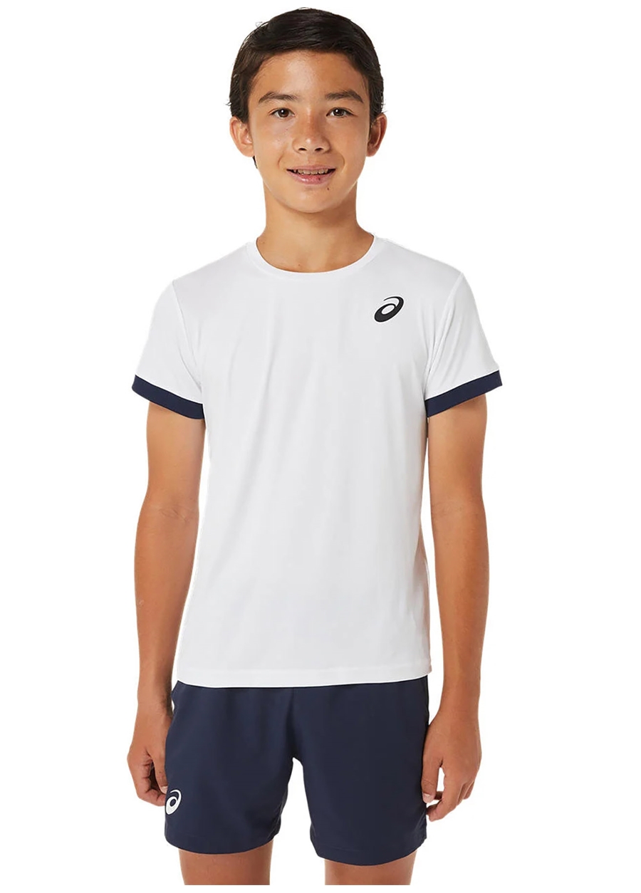 Asics Beyaz - Mavi Erkek T-Shirt 2044A036-102 TENNIS SS TOP_1