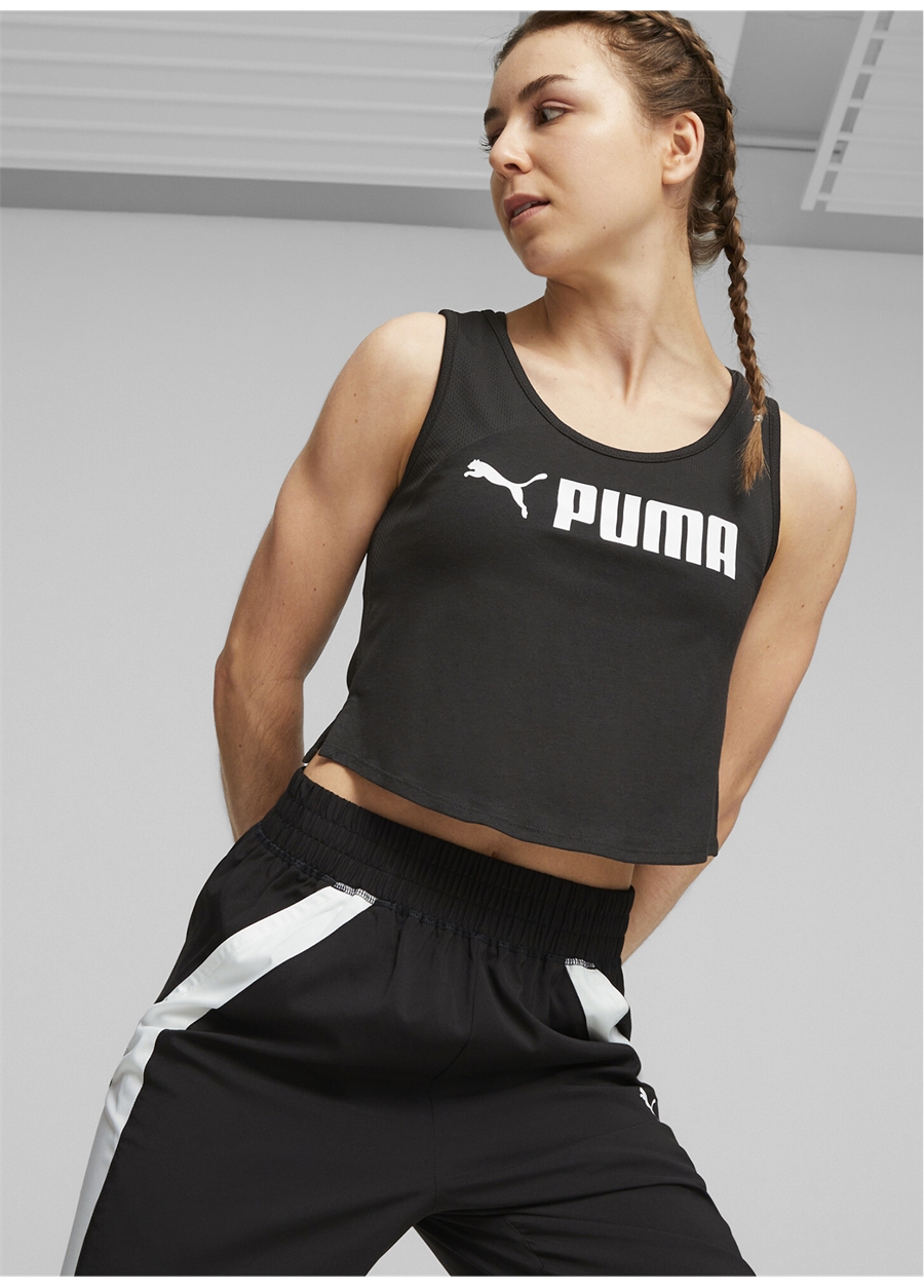 Puma Siyah Kadın Yuvarlak Yaka T-Shirt 52384201PUMA FIT SKIMMER TANK