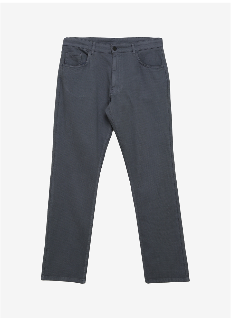 Altınyıldız Classics Normal Bel Boru Paça Comfort Fit Gri - Mavi Erkek Pantolon 4A0124100061