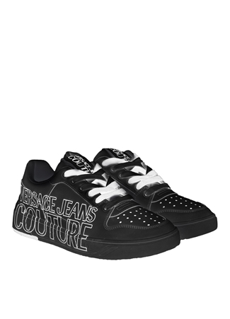 Versace Jeans Couture Siyah Erkek Deri Sneaker FONDO STARLIGHT DIS. SJ5