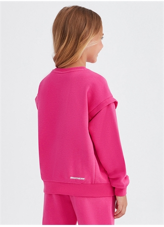 Skechers Neon Pembe Kız Çocuk Yuvarlak Yaka Uzun Kollu Sweatshirt SK232073-602_2