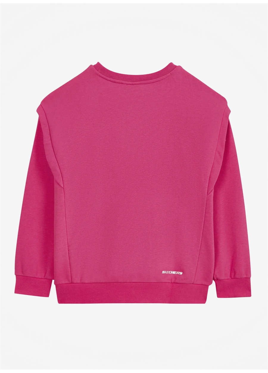 Skechers Neon Pembe Kız Çocuk Yuvarlak Yaka Uzun Kollu Sweatshirt SK232073-602_6