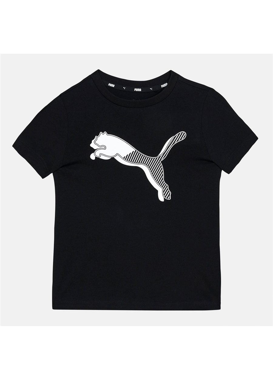 Puma Düz Siyah Kız Çocuk T-Shirt 67019701 Puma Power Graphic Tee