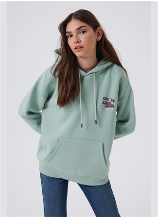 Lee Cooper Kapüşon Yaka Mint Kadın Sweatshırt 241 LCF 241003 KINDY MINT_1