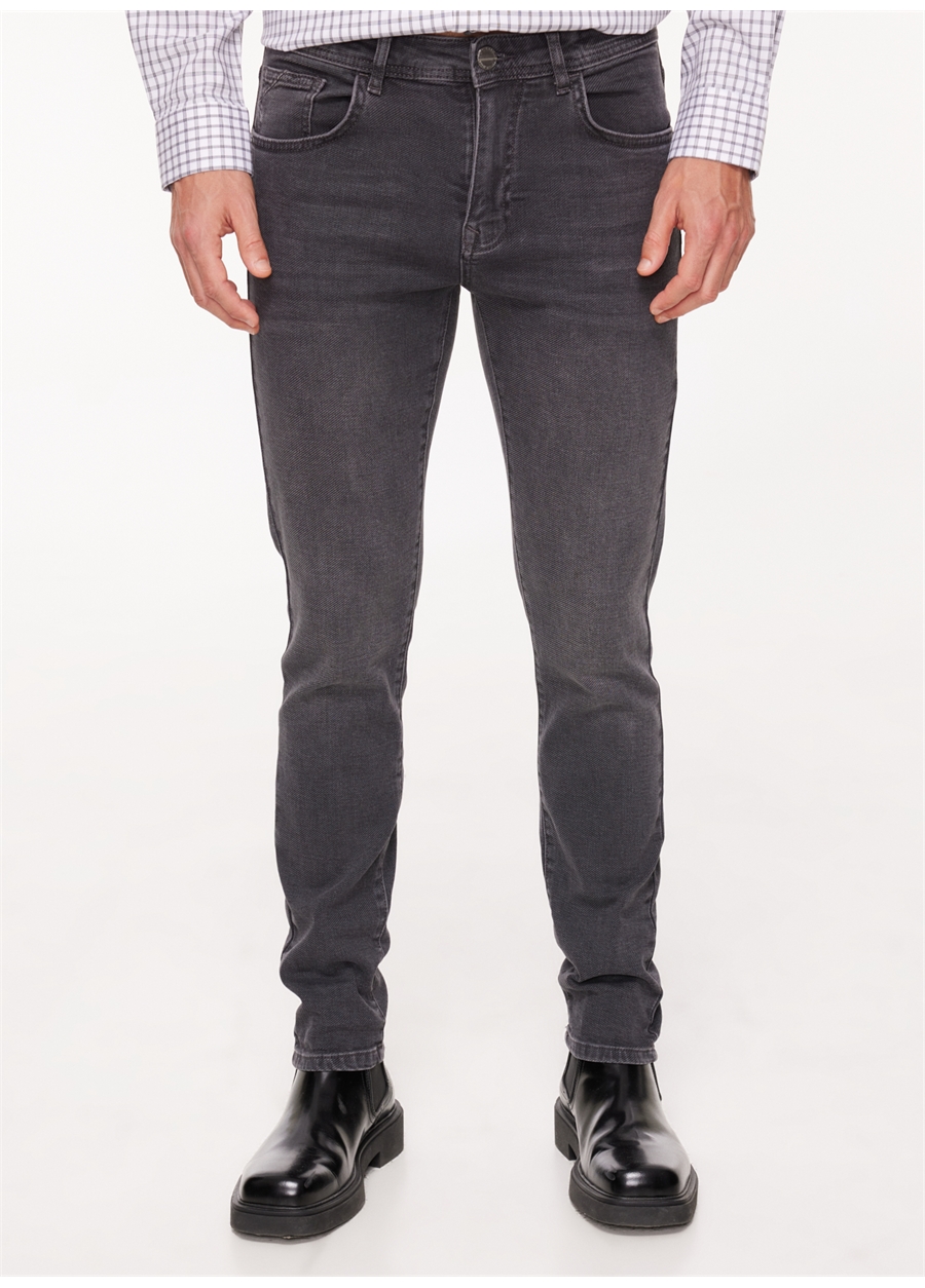 Pierre Cardin Normal Bel Normal Paça Slim Fit Antrasit Erkek Denim Pantolon NORE_2