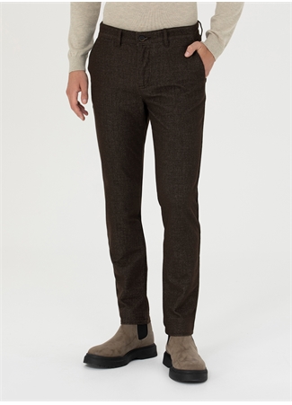 Pierre Cardin Normal Bel Normal Paça Slim Fit Kahve Erkek Pantolon PARAGUAY_1