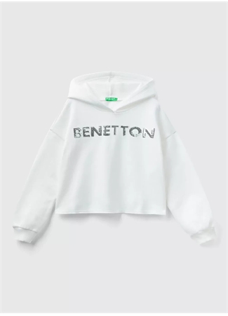 Benetton Kız Çocuk Krem Sweatshırt 39M2C202U