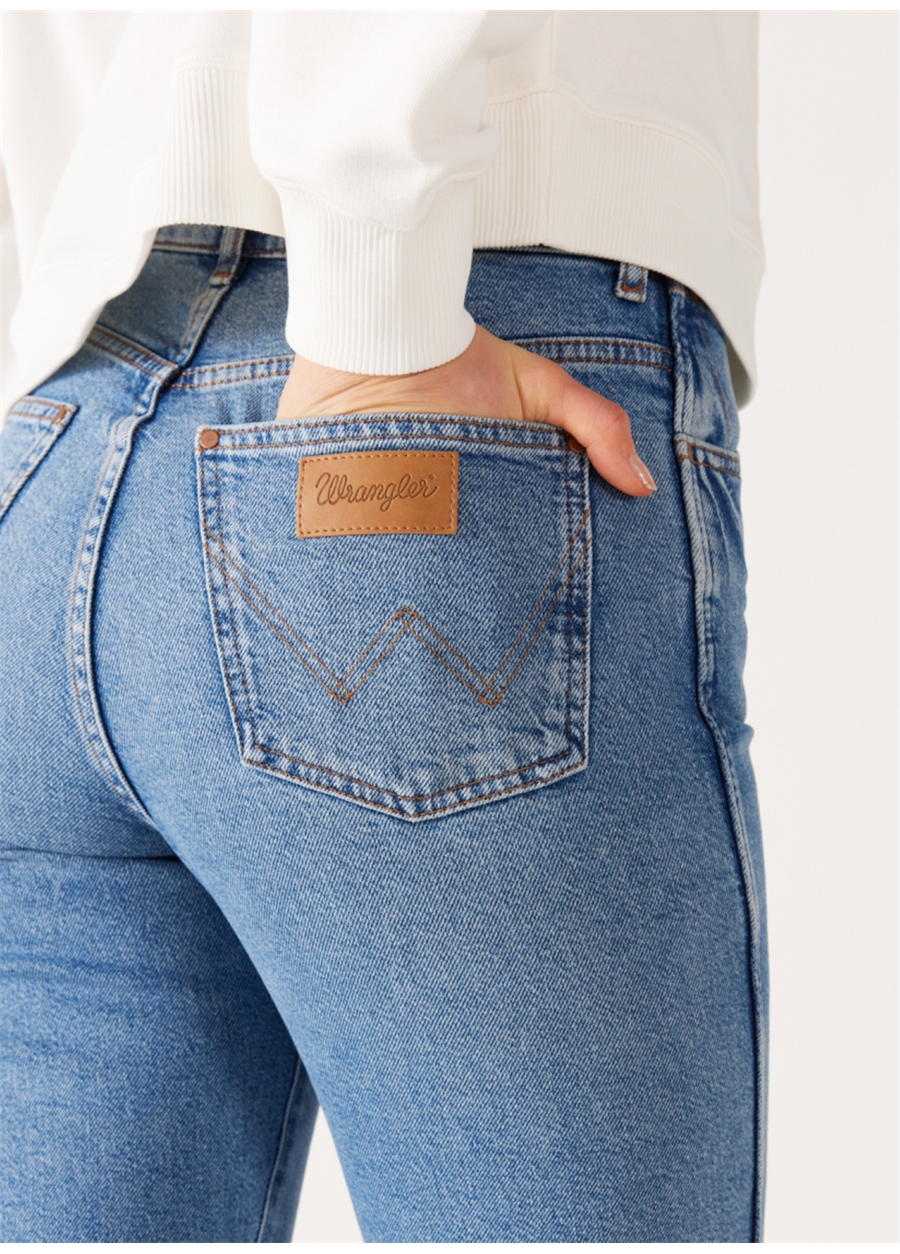 Wrangler Açık Mavi Kadın Yüksek Bel Denim Pantolon W246016404_4