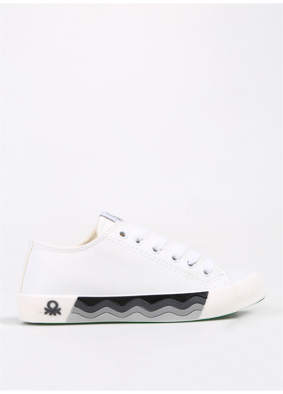 Benetton Beyaz - Siyah Kadın Sneaker BN-31048
