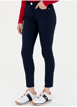 U.S. Polo Assn. Yüksek Bel Dar Paça Tights Fit Lacivert Kadın Denim Pantolon AGUSE_1