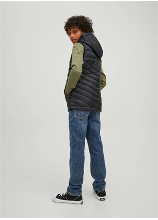 Jack & Jones Haki Erkek Çocuk Kapüşonlu Kolsuz Düz Yelek JJEHERO BODYWARMER HOOD NOOS JNR_3