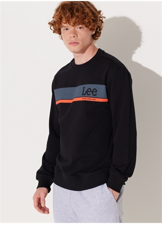 Lee Bisiklet Yaka Siyah Erkek Sweatshırt L232501001 Bisiklet Yaka Sweatshirt_1