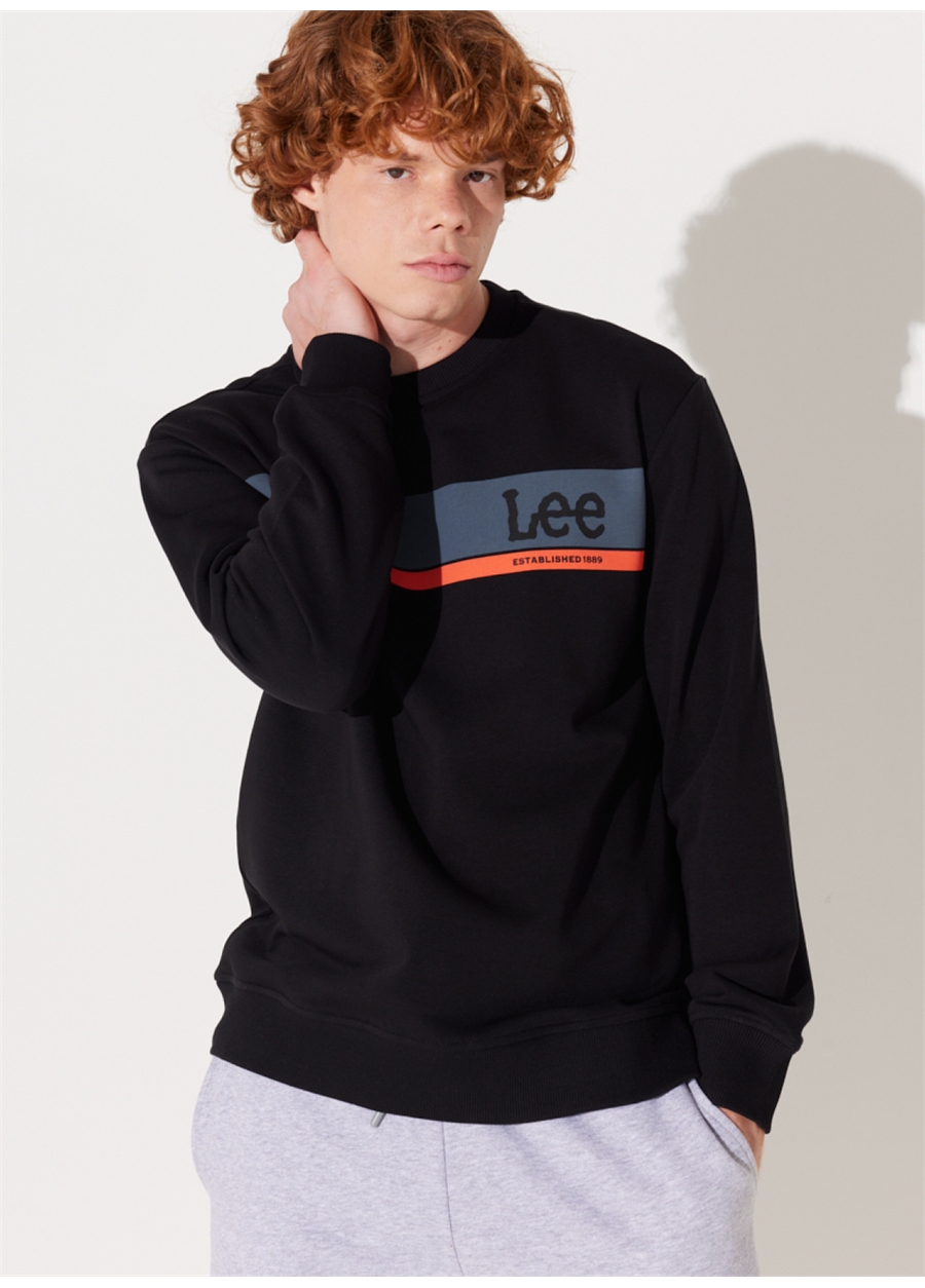 Lee Bisiklet Yaka Siyah Erkek Sweatshırt L232501001 Bisiklet Yaka Sweatshirt_2