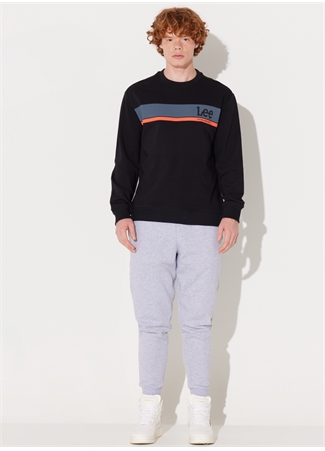 Lee Bisiklet Yaka Siyah Erkek Sweatshırt L232501001 Bisiklet Yaka Sweatshirt_4