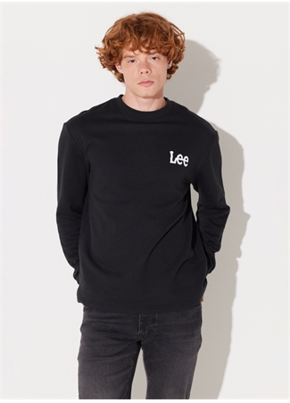 Lee Bisiklet Yaka Siyah Erkek Sweatshırt L232518001 Bisiklet Yaka Sweatshirt