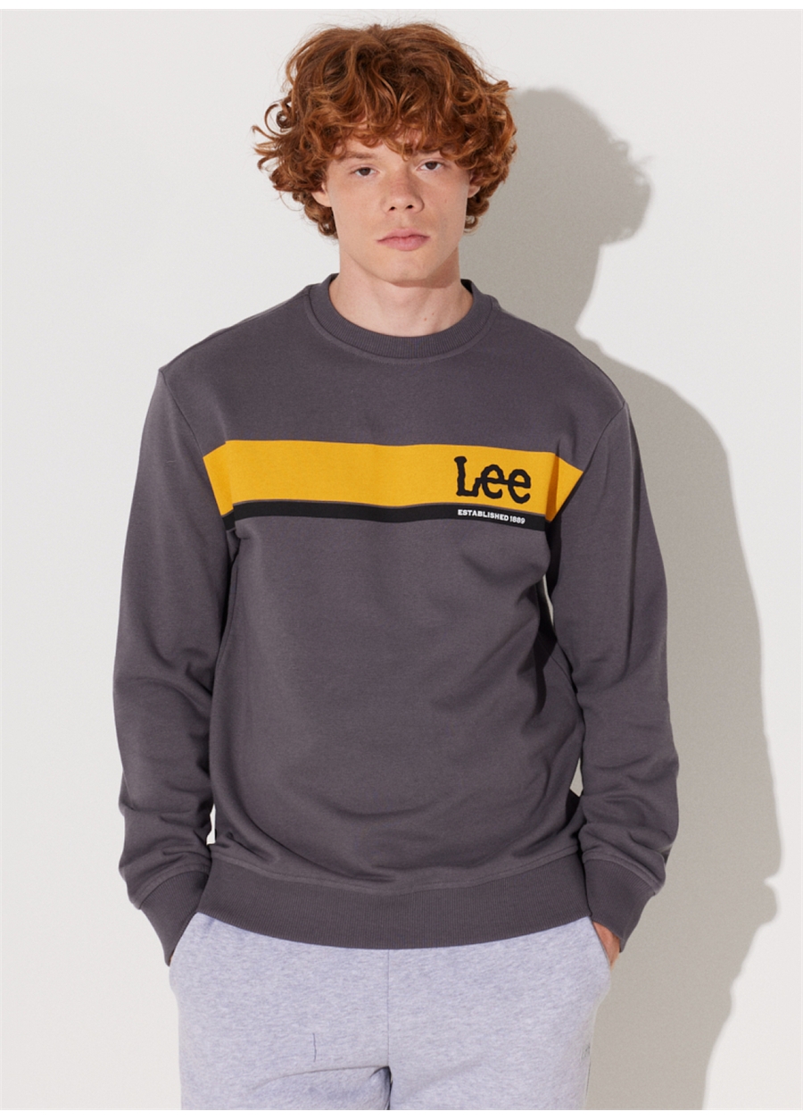 Lee Bisiklet Yaka Antrasit Erkek Sweatshırt L232501003 Bisiklet Yaka Sweatshirt_1