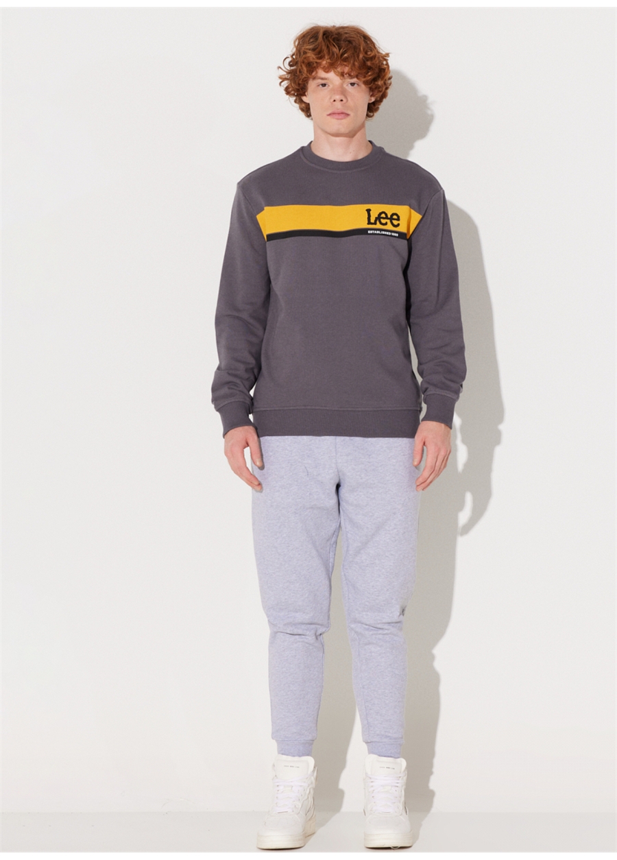 Lee Bisiklet Yaka Antrasit Erkek Sweatshırt L232501003 Bisiklet Yaka Sweatshirt_4