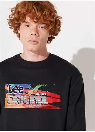 Lee Bisiklet Yaka Siyah Erkek Sweatshırt L232519001 Bisiklet Yaka Sweatshirt_1