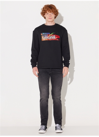 Lee Bisiklet Yaka Siyah Erkek Sweatshırt L232519001 Bisiklet Yaka Sweatshirt_3