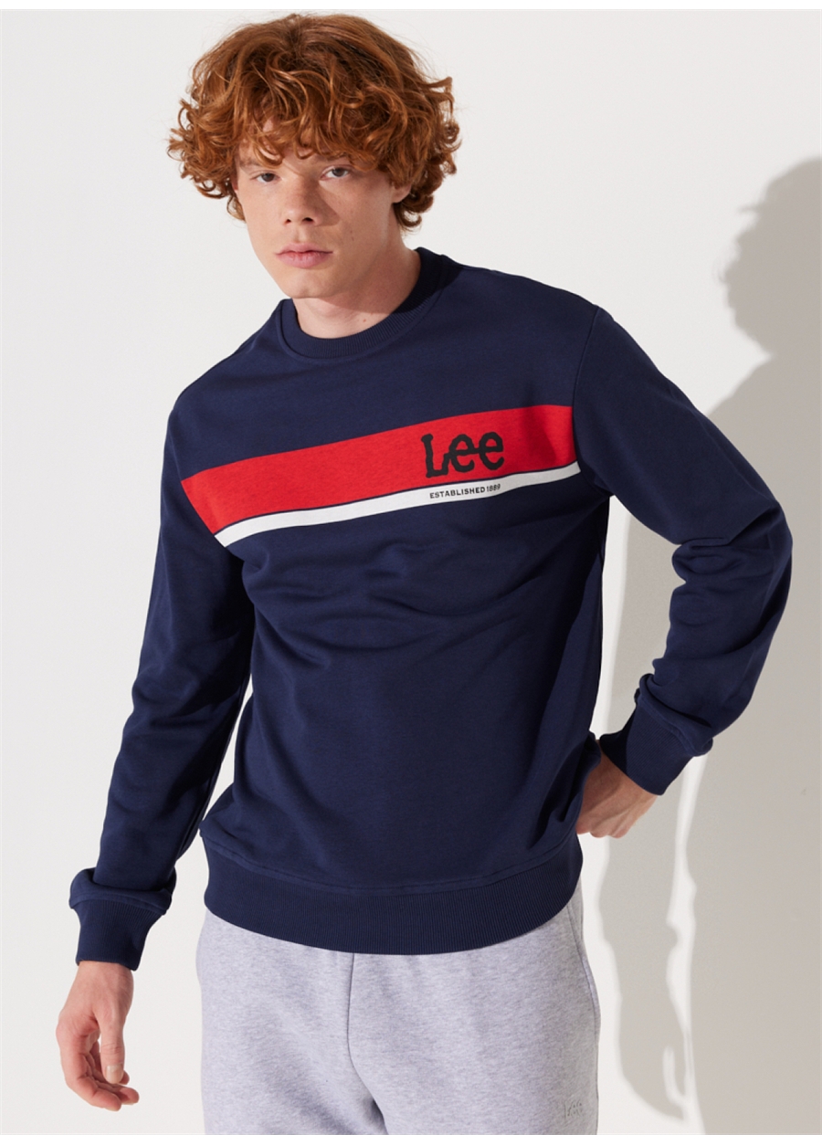 Lee Bisiklet Yaka Lacivert Erkek Sweatshırt L232501410 Bisiklet Yaka Sweatshirt_2