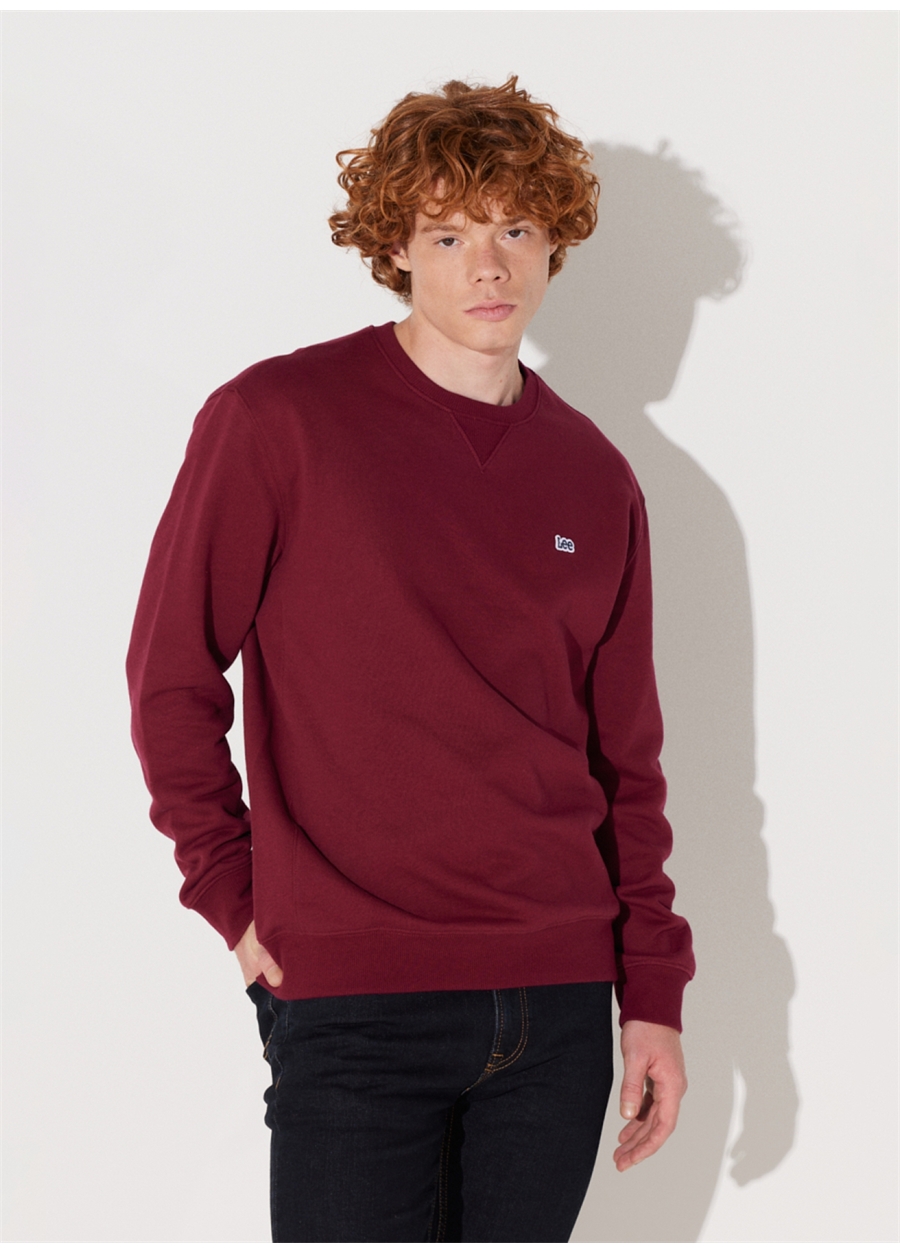 Lee Bisiklet Yaka Bordo Erkek Sweatshırt L81IRYA84 Bisiklet Yaka Sweatshirt_1