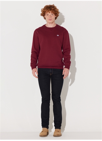 Lee Bisiklet Yaka Bordo Erkek Sweatshırt L81IRYA84 Bisiklet Yaka Sweatshirt_4