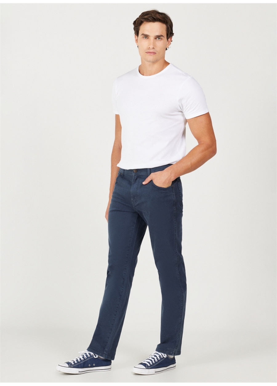 Wrangler Normal Bel Regular Fit Lacivert Erkek Chino Pantolon W121053XAE Texas Non Denim Pantolon_1