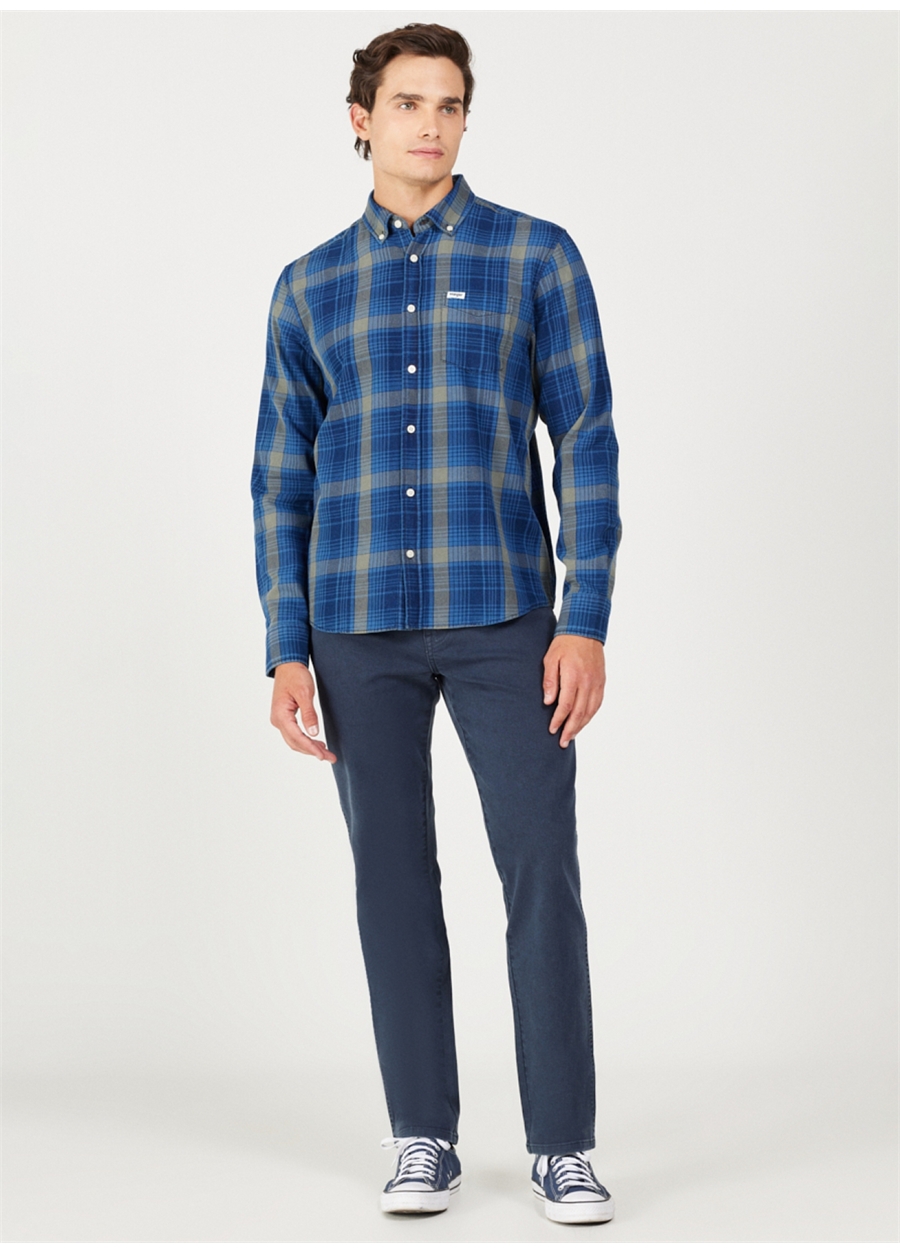 Wrangler Normal Bel Regular Fit Lacivert Erkek Chino Pantolon W121053XAE Texas Non Denim Pantolon_2