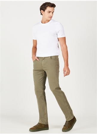 Wrangler Normal Bel Regular Fit Yeşil Erkek Chino Pantolon W121053G40 Texas Non Denim Pantolon_1