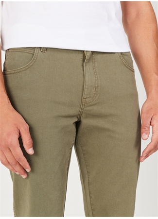 Wrangler Normal Bel Regular Fit Yeşil Erkek Chino Pantolon W121053G40 Texas Non Denim Pantolon_3