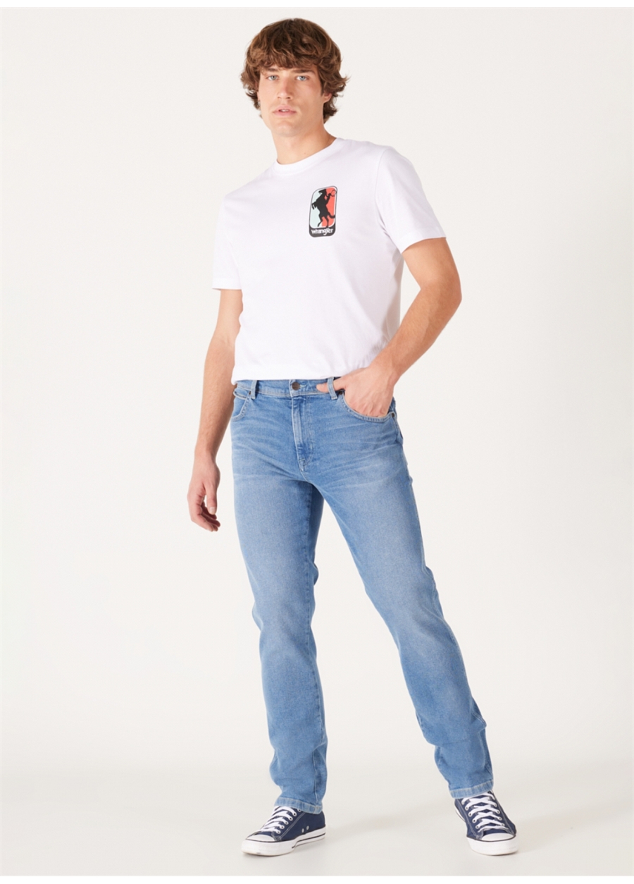 Wrangler Texas Slim Jean Pantolon Erkek Normal Bel Slim Fit Denim Pantolon W12SU8392