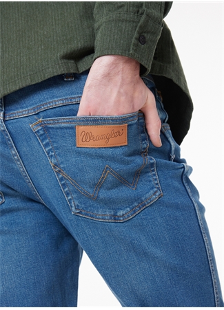 Wrangler Texas Slim Jean Pantolon Erkek Normal Bel Slim Fit Denim Pantolon W12S053XT_4