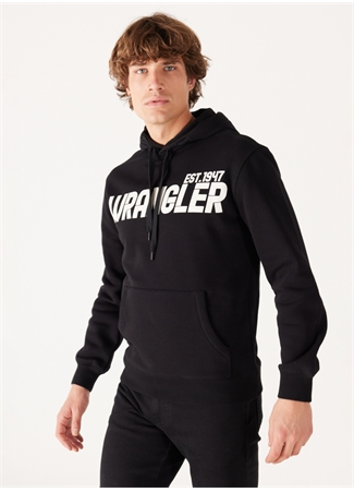 Wrangler Kapüşon Yaka Siyah Erkek Sweatshırt W232257001 Kapüşonlu Sweatshirt_1