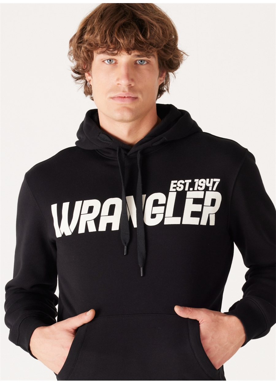 Wrangler Kapüşon Yaka Siyah Erkek Sweatshırt W232257001 Kapüşonlu Sweatshirt_2