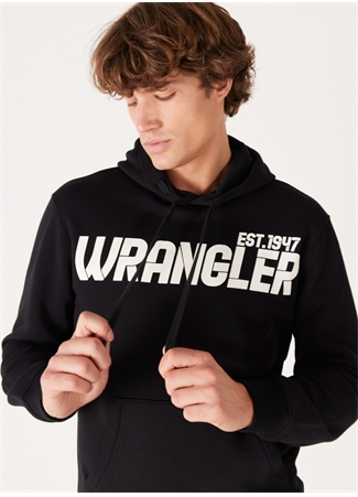 Wrangler Kapüşon Yaka Siyah Erkek Sweatshırt W232257001 Kapüşonlu Sweatshirt_3