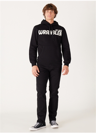 Wrangler Kapüşon Yaka Siyah Erkek Sweatshırt W232257001 Kapüşonlu Sweatshirt_5