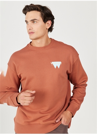 Wrangler Bisiklet Yaka Kahve Erkek Sweatshırt W232243219 Oversize Sweatshirt_2